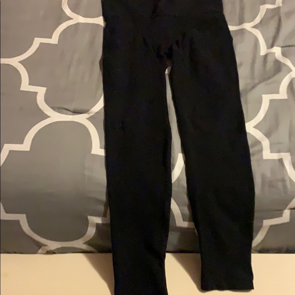 SPANX black full length leggings, size large